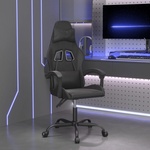 vidaXL Въртящ гейминг стол, черен, изкуствена кожа (349527)
