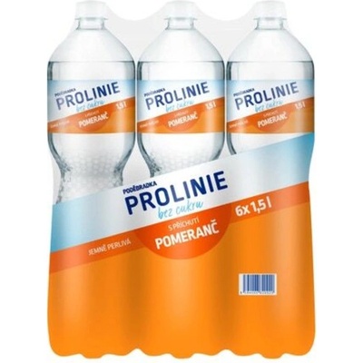 Poděbradka ProLinie Jemně perlivá pomeranč 6 x 1,5 l