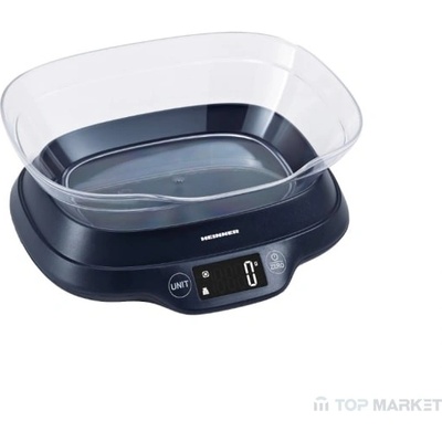 Heinner Кухненска везна с купа Heinner HKS-TC5P, 5 кг, LCD дисплей, Пластмасова купа