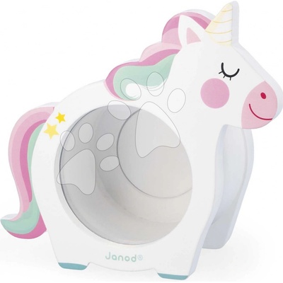 Drevená pokladnička Jednorožec Unicorn Moneybox Janod biela J04655