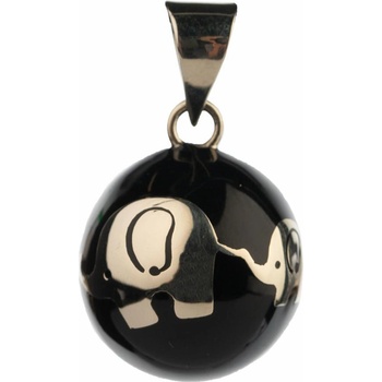 Image 1 of Bola Медальон за бременни Бола - черна със златни слончета (vk990)
