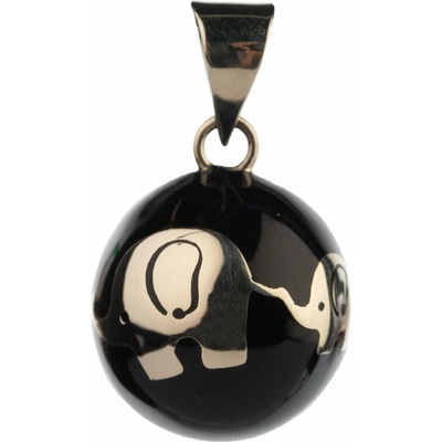 Bola Медальон за бременни Бола - черна със златни слончета (vk990)