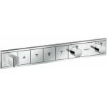 Hansgrohe Вграден термостатичен смесител за вана и душ Hansgrohe RainSelect, гланциран хром, 4 функции с портиер (15357000)