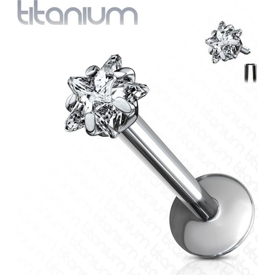 S4U Piercing do brady labreta titan hvězda, 1,2 x 8 mm TIT1045-1208