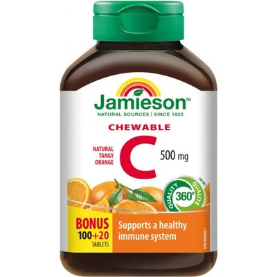 Jamieson Vitamín C 500 mg pomeranč cucací 120 tablet