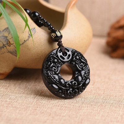 BudNej Amulet svoboda a rozhodnost z obsidiánu MN6017
