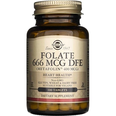 Solgar Folát 666 mcg DFE Metafolin 400 mcg 100 tabliet