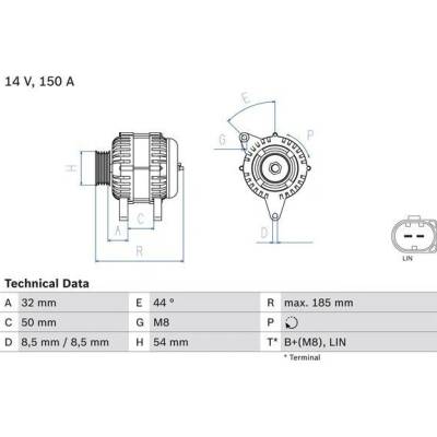 Alternátor BOSCH 0 986 082 150