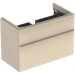 Geberit Долен шкаф Geberit Smyle Square за стенен умивалник, пясъчно сив, 2 чекмеджета, 89 см (500.354.JL.1)