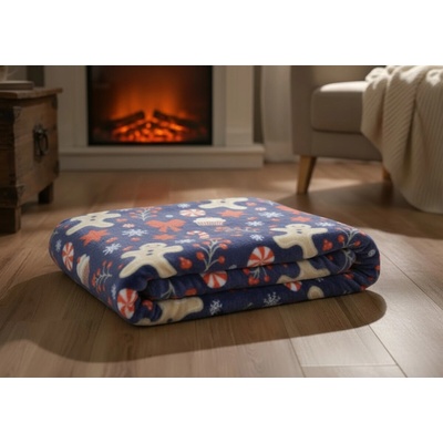 BBK vánoční deka z mikrovlákna Festive Vibes modrá 130x170