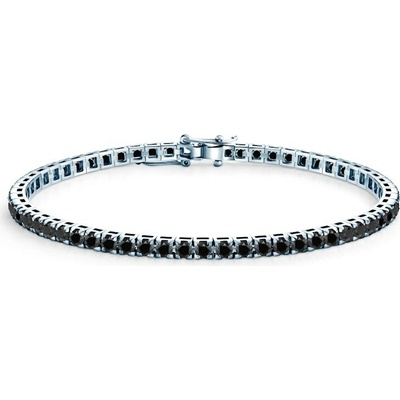 SAVICKI Tenisový náramok Luminy 3,0 mm biele zlato, čierne diamanty SAV-B-TENIS-21CM-30SZ-20K-585-CZD-B