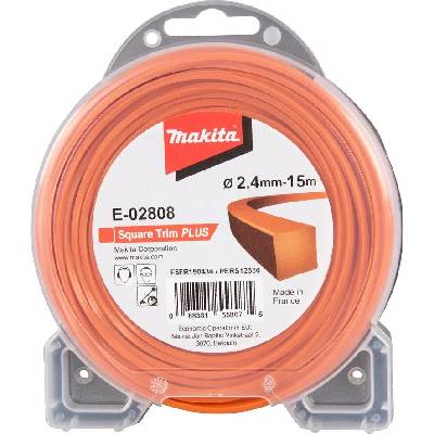 MAKITA struna nylonová Plus 2,4 mm, 15m, oranžová, hranatá E-02808