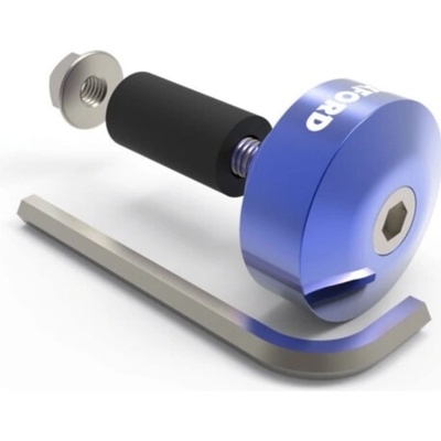 závaží řídítek Bar Ends 1 s redukcí pro vnitřní průměr 13 a 18 mm (vnější 22 a 28,6 mm), OXFORD (modrý elox, pár) M003-21
