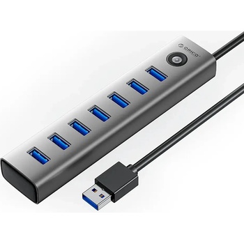 ORICO CL7U-U3 хъб 7x USB-A 3.0 + USB-C 5V/3A 1m - сив
