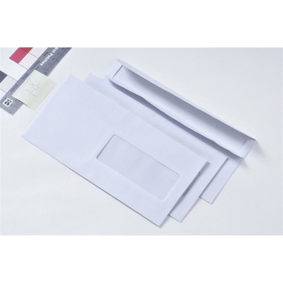 obálka DL okno vpravo bílá samolepící s páskou 110x220mm 1ks