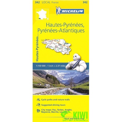 mapa Hautes-Pyrénées, Pyrénées-Atlantiques 1:150 t.