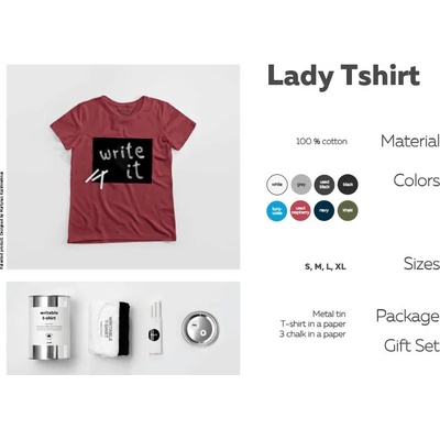 Дизайнерска тениска за писане с тебешир, дамска colors