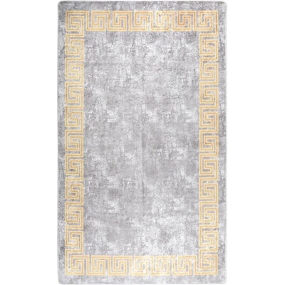 vidaXL Килим, миещ се, сив, 120x180 см, противоплъзгащ (337936)