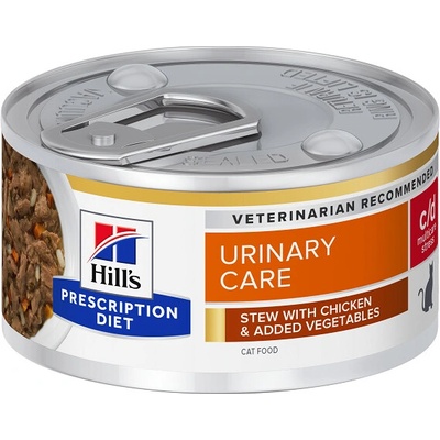 Hill's PD Feline c/d Urinary Stress Stew s kuraťom a zeleninou 9 x 82 g