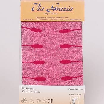 Дамски фигурални 3/4 чорапи в цикламен цвят