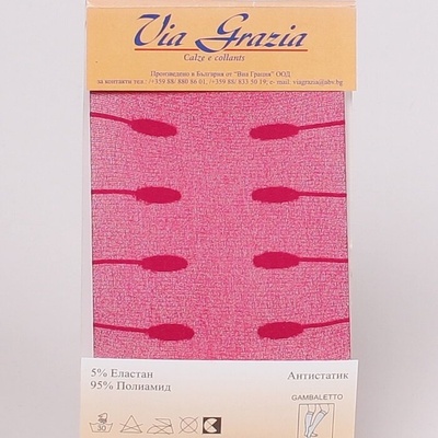 Дамски фигурални 3/4 чорапи в цикламен цвят