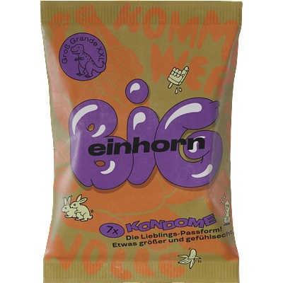 Einhorn Condoms: BIG, 7 large vegan condoms in the chips bag