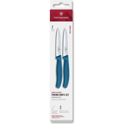 VICTORINOX Swiss Classic paring knife set 2 ks 10cm straight/wavy blue box