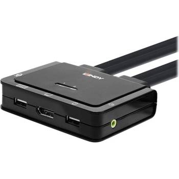 Lindy LINDY 2 портов DisplayPort 1.2, USB-C кабел KVM суич (42346)