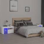 vidaXL Нощни шкафчета, 2 бр, с LED осветление, бели, 70x36, 5x40 см (3152770)