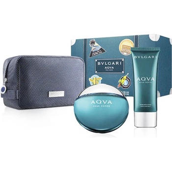 Bvlgari Aqva Pour Homme EDT 100 ml + balzám po holení 100 ml + kosmetická taštička dárková sada