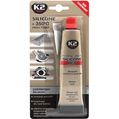 K2 SILICONE RED - silikon pro utěsnění části motoru při montáži, 85g
