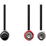 Nedis Аудиокабел Nedis CAGL20200BK10 5p DIN щепсел - 2 x RCA щепсел, дължина 1 м (CAGL20200BK10)
