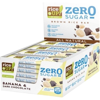 Image 1 of RiceUP! Brown Rice Bar Zero Sugar [20 x 18 грама] Тъмен шоколад с банан