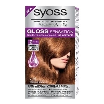 Syoss Gloss Sensation Šetrná farba na vlasy bez amoniaku 7-76 Marhuľkovomedený