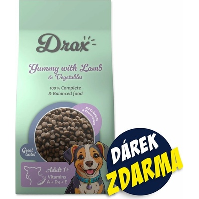 Drax Adult Dog s jahňacím a zeleninou 3 kg