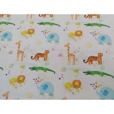Bavlnená látka JUNGLE DOODLE šírka 150 cm