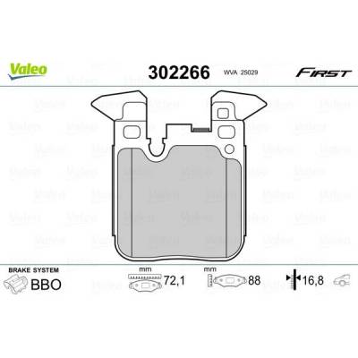 Sada brzdových platničiek kotúčovej brzdy VALEO ESSENTIAL 302266