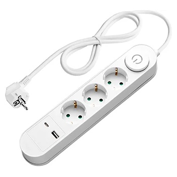 Image 1 of OPTONICA 3 Plug + 2 USB 5 m Switch (7617)