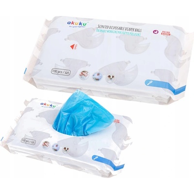 Akuku Voňavé sáčky na použité plenky Akuku 100 ks modrá – Zboží Dáma