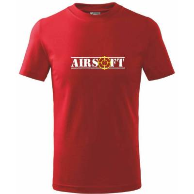 Airsoft nápis tričko detské červená