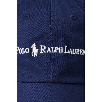 Ralph Lauren Памучна шапка с козирка Polo Ralph Lauren Sport Cap в тъмносиньо с изчистен дизайн 710958055 (710958055)