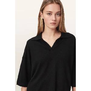 AllSaints тениска с яка дамска с вълна BERN (W009KF)