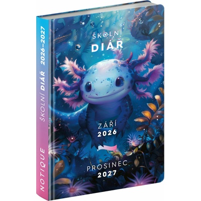 NOTIQUE Školní Axolotl září prosinec 9,8 x 14,5 cm 2026 2027