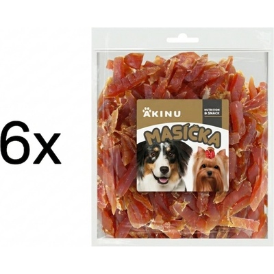 Akinu MASÍČKA Kuřecí proužky pamlsek pro psy 6 x 300 g
