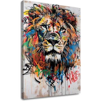 Obraz Graffiti Lion | Talianske plátno - 40x50 cm