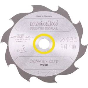 Metabo - Пилен диск за дърво, 160x20 мм, 10 зъба 628002000 (628002000)