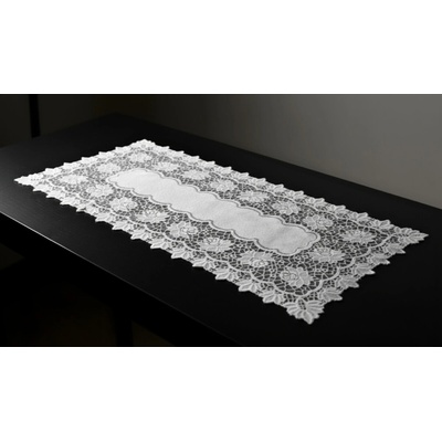 MyBestHome Žakárový ubrus běhoun Treysy cm bílá 80x40cm