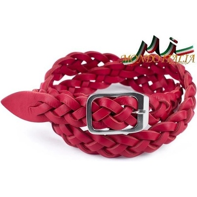 Made in Italy dámsky kožený opasok červený
