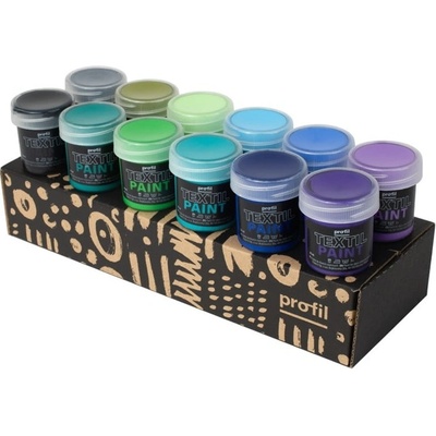 Profil Sada farieb na tmavý textil studené odtiene 12 x 25 ml