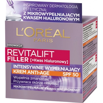 L'Oréal Revitalift Filler Anti ageing cream SPF50 pleťový krém 50 ml